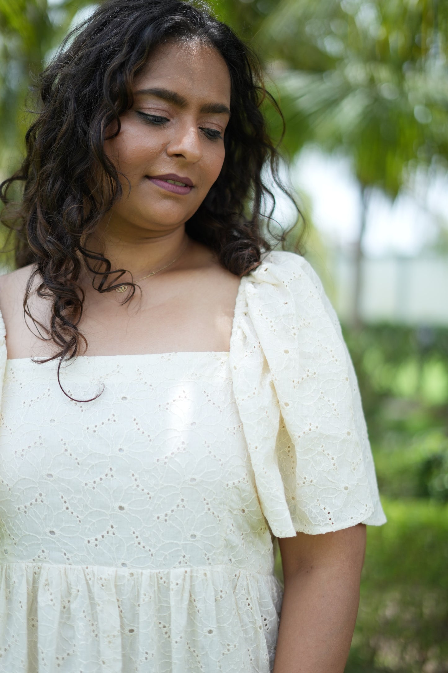Off-white Flowy Sleeves | Ivory Whisper Dress