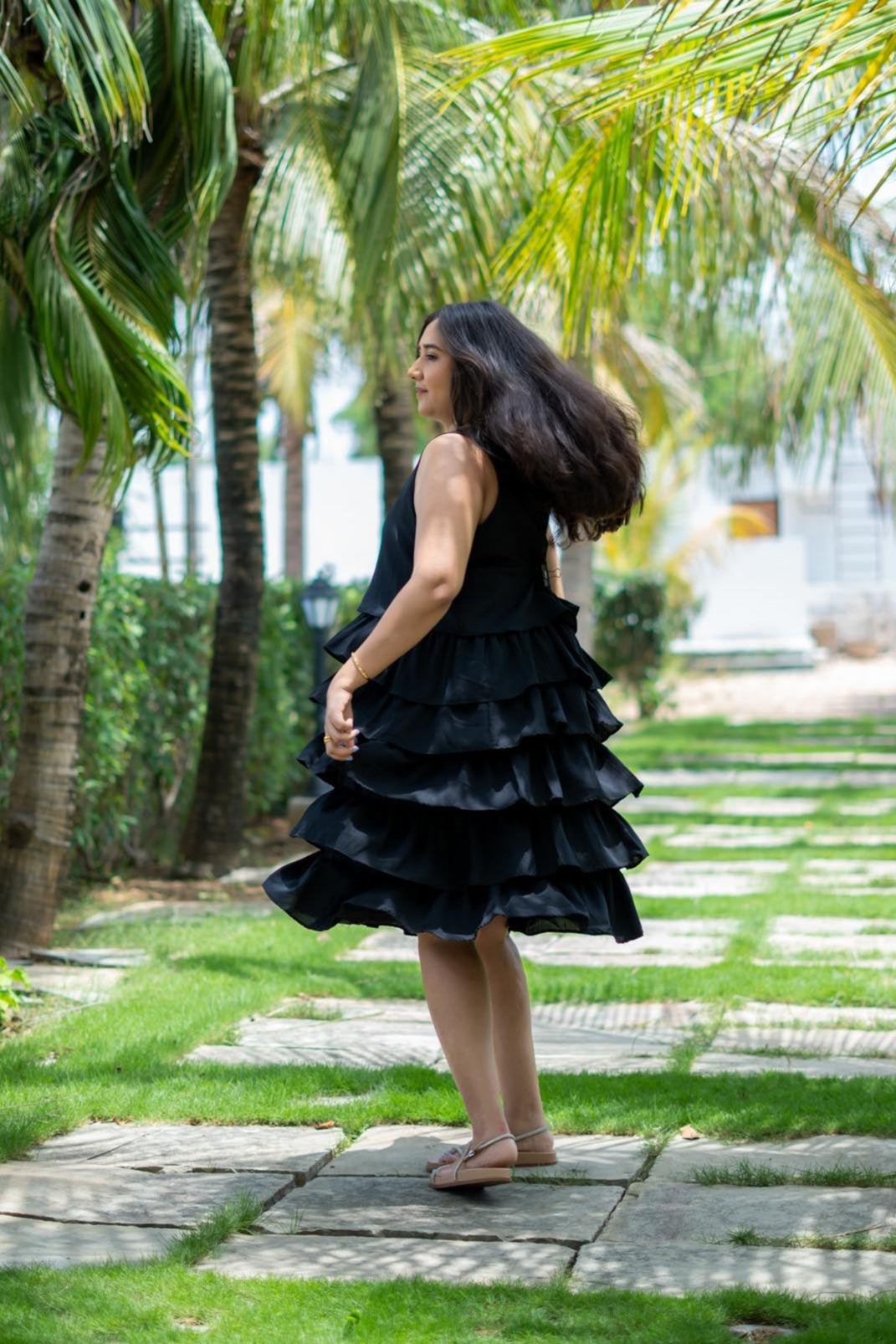 Sera Ruffled Dress | black