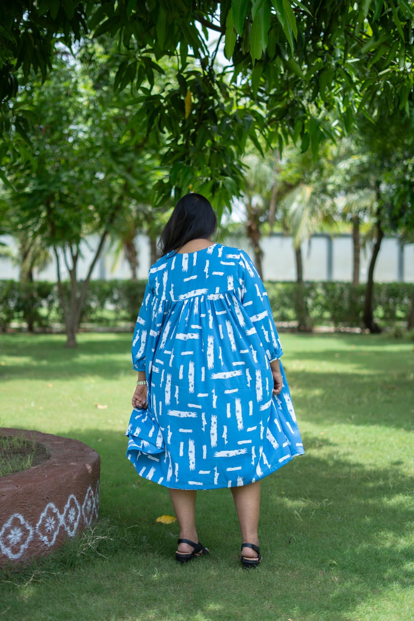 Blueform Gathered Midi | Geometric Design