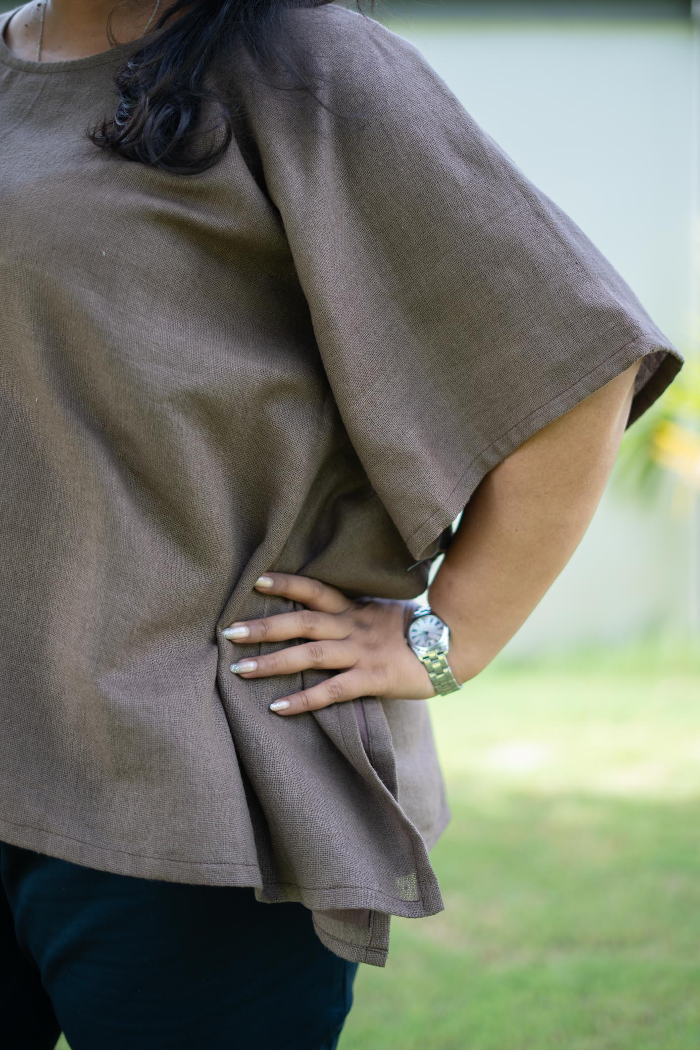 Brown Linen Kaftan Tunic