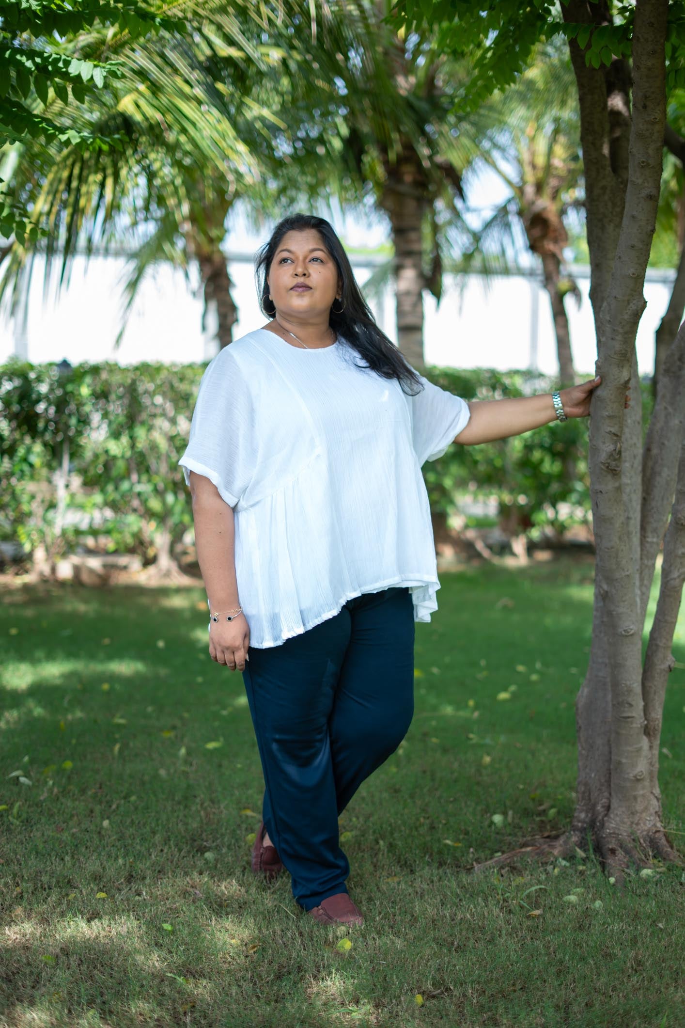 White Crushed Cotton Top