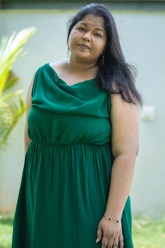 Green Party Midi Dress