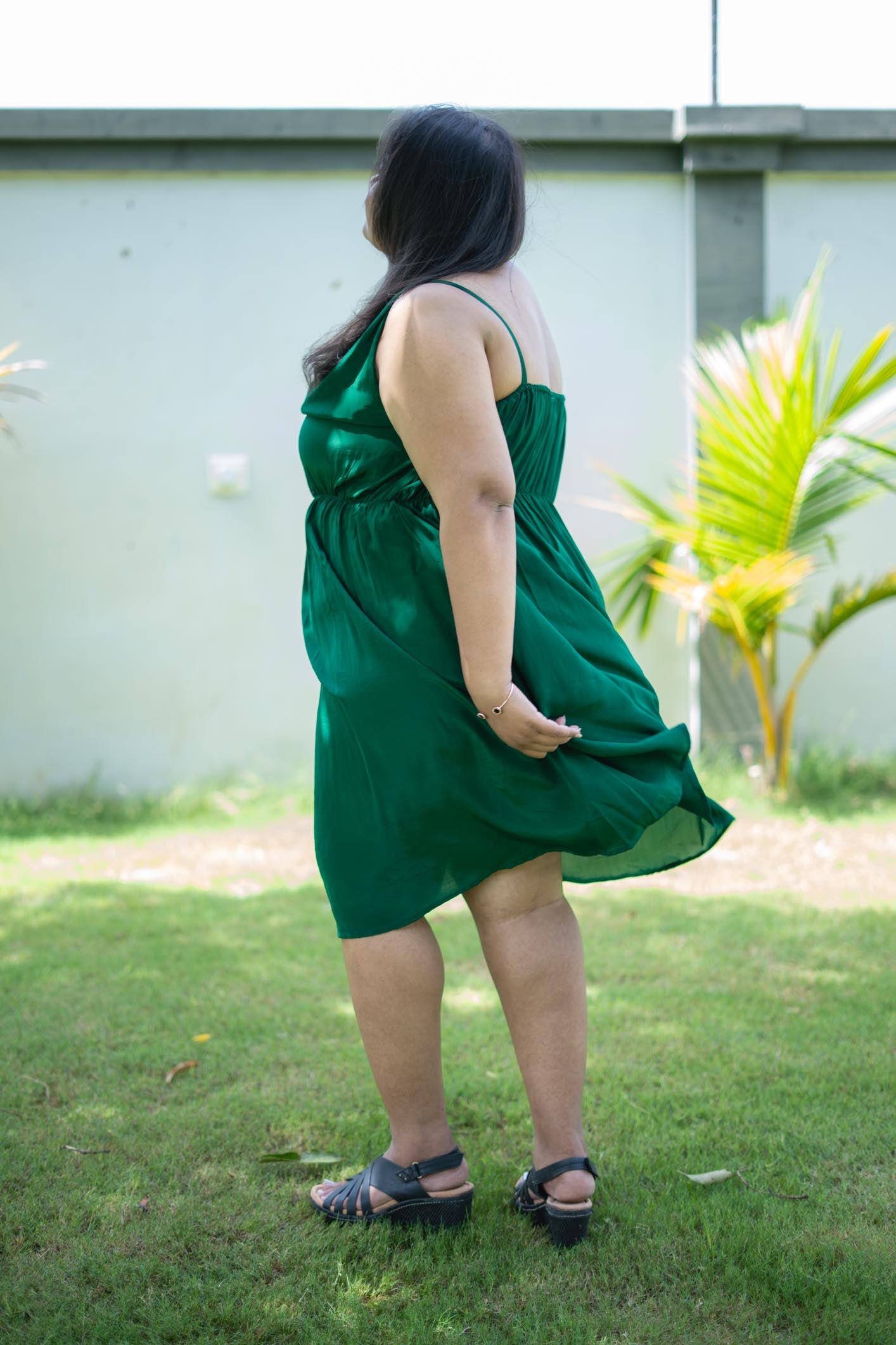 Elira Cowl Midi | Party Dress | Green