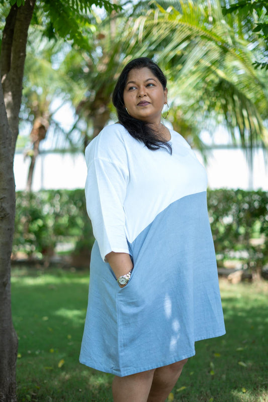 Grey and white  | Luma Linen Dress