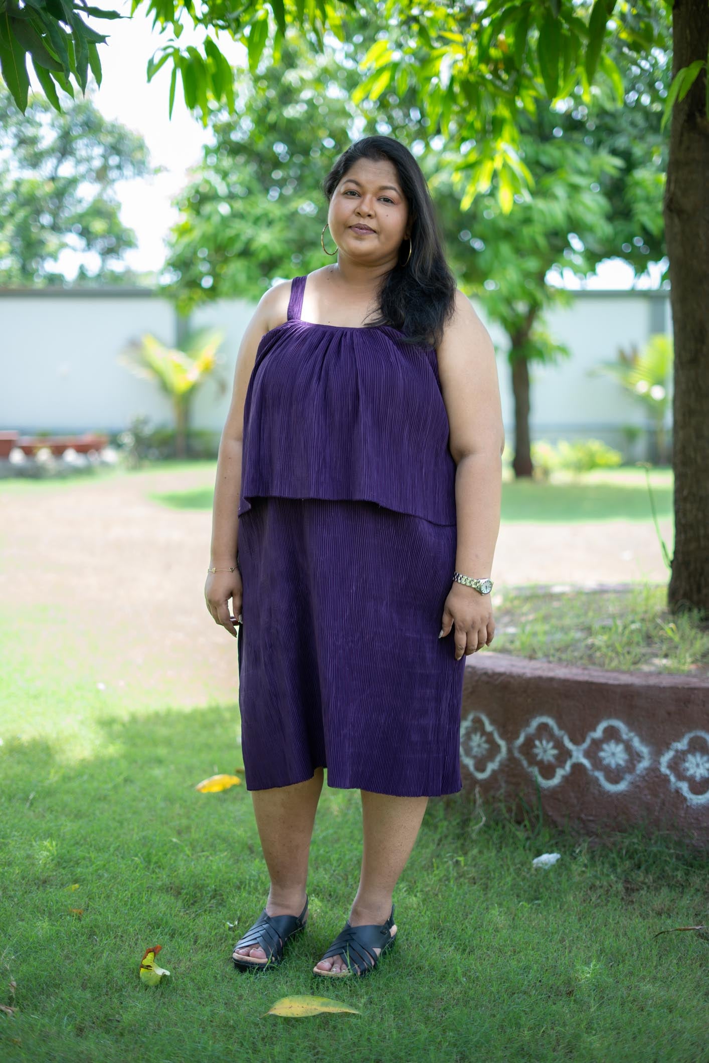 Purple Layered Dress | Midi