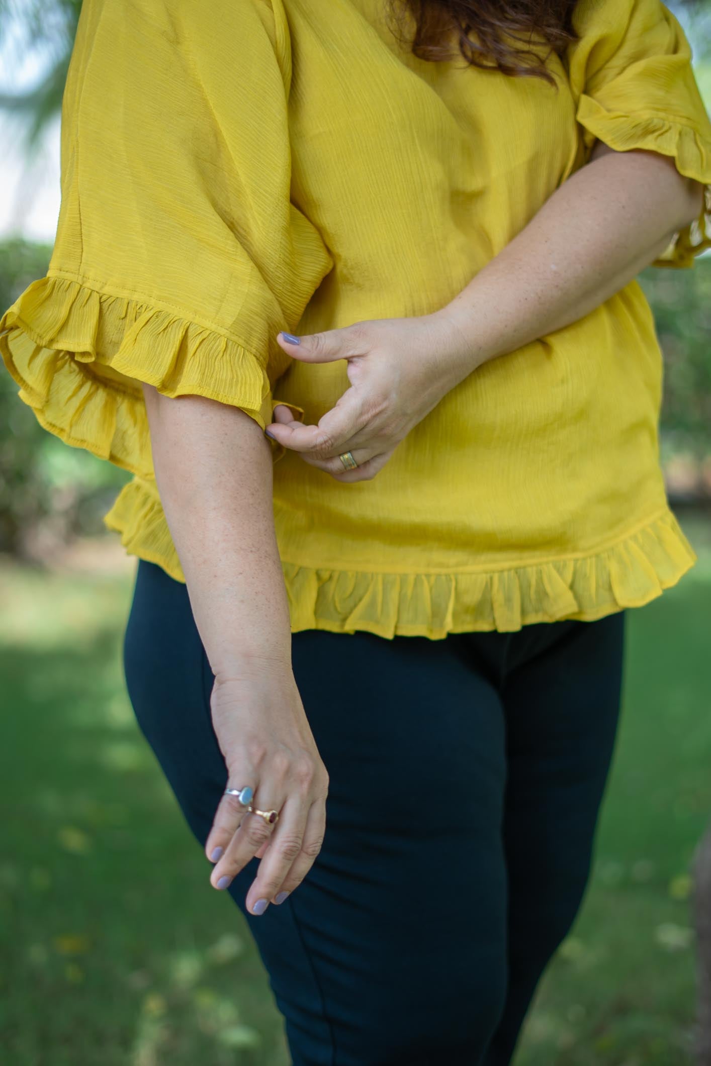 Mustard Blouse | Ziya Frill Top