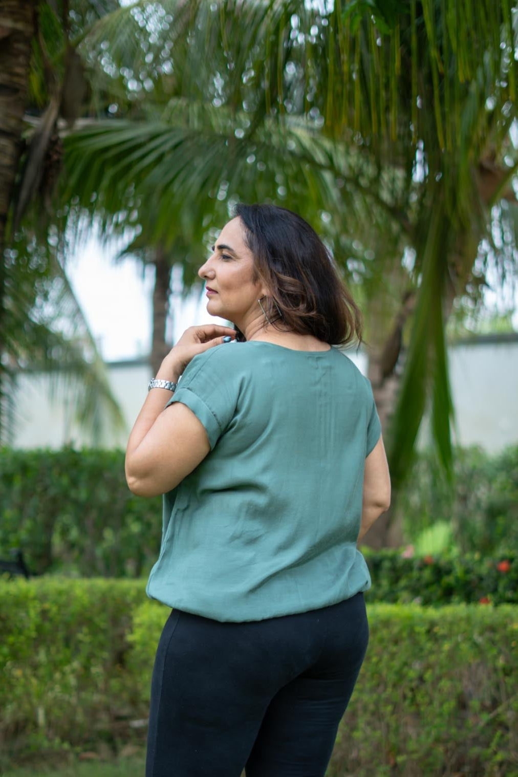 Olive Drift Rayon Top