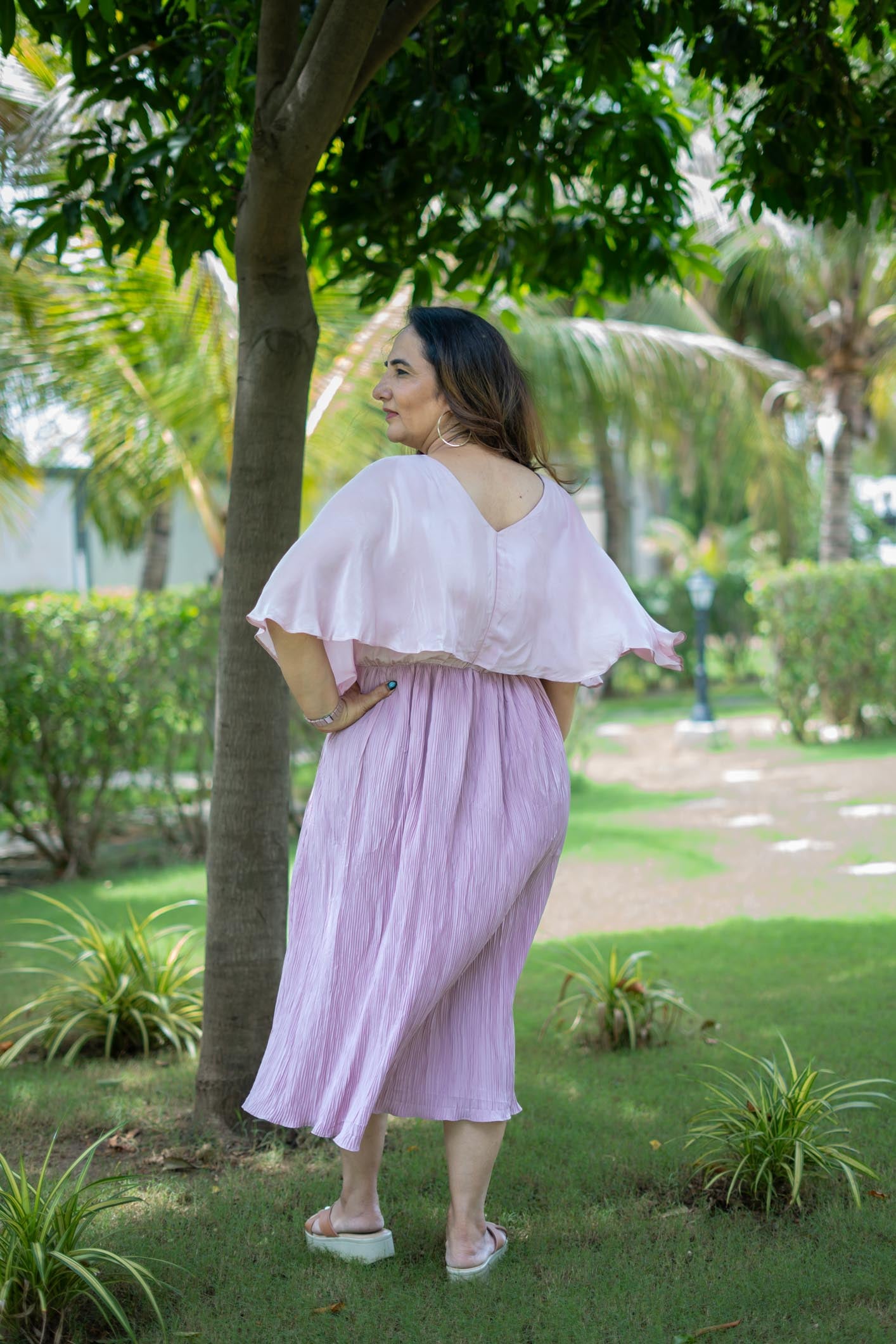 Dusky Petal Midi Dress | Layered Party Dress