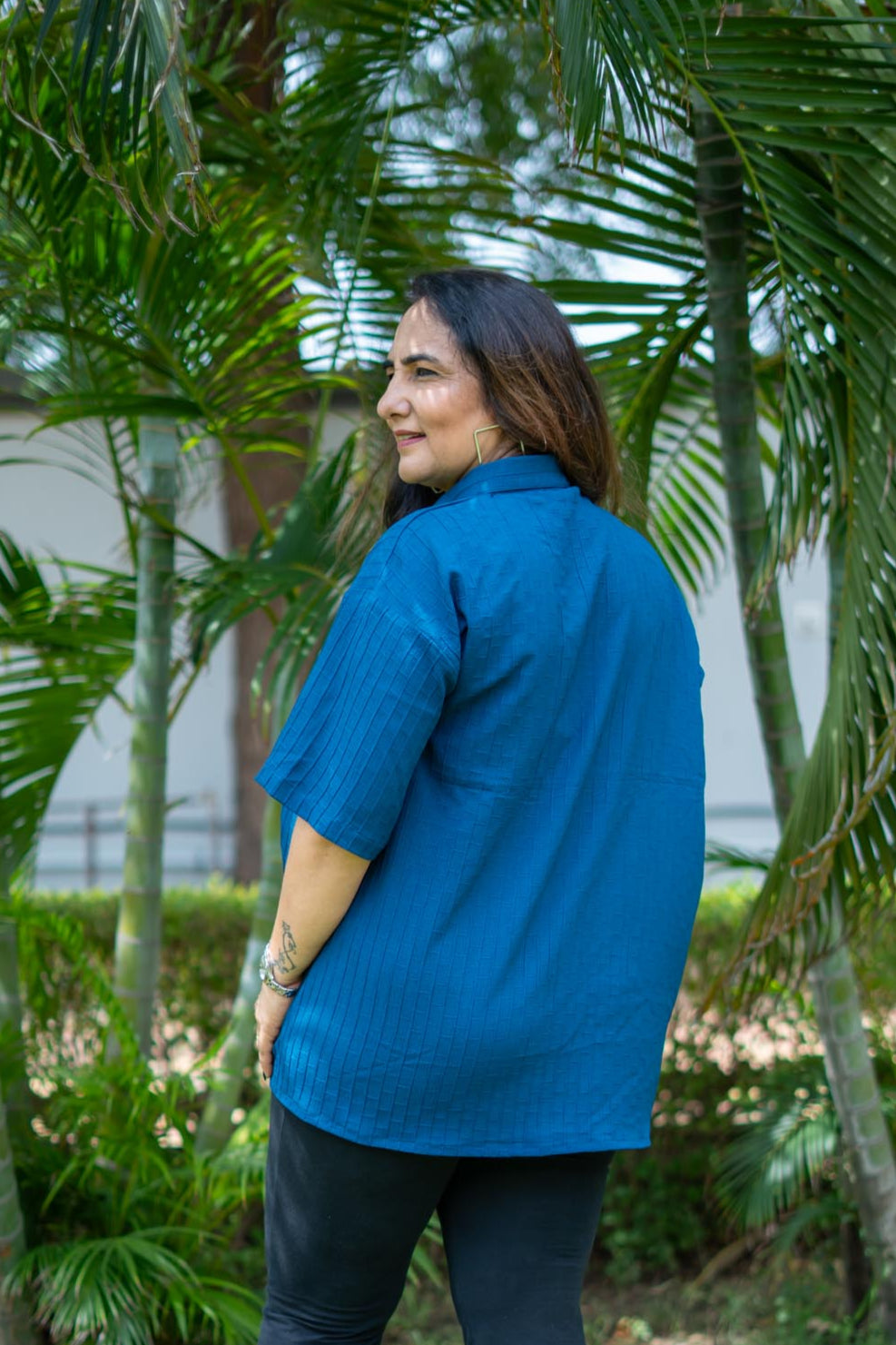 Teal Grid Shirt | Top