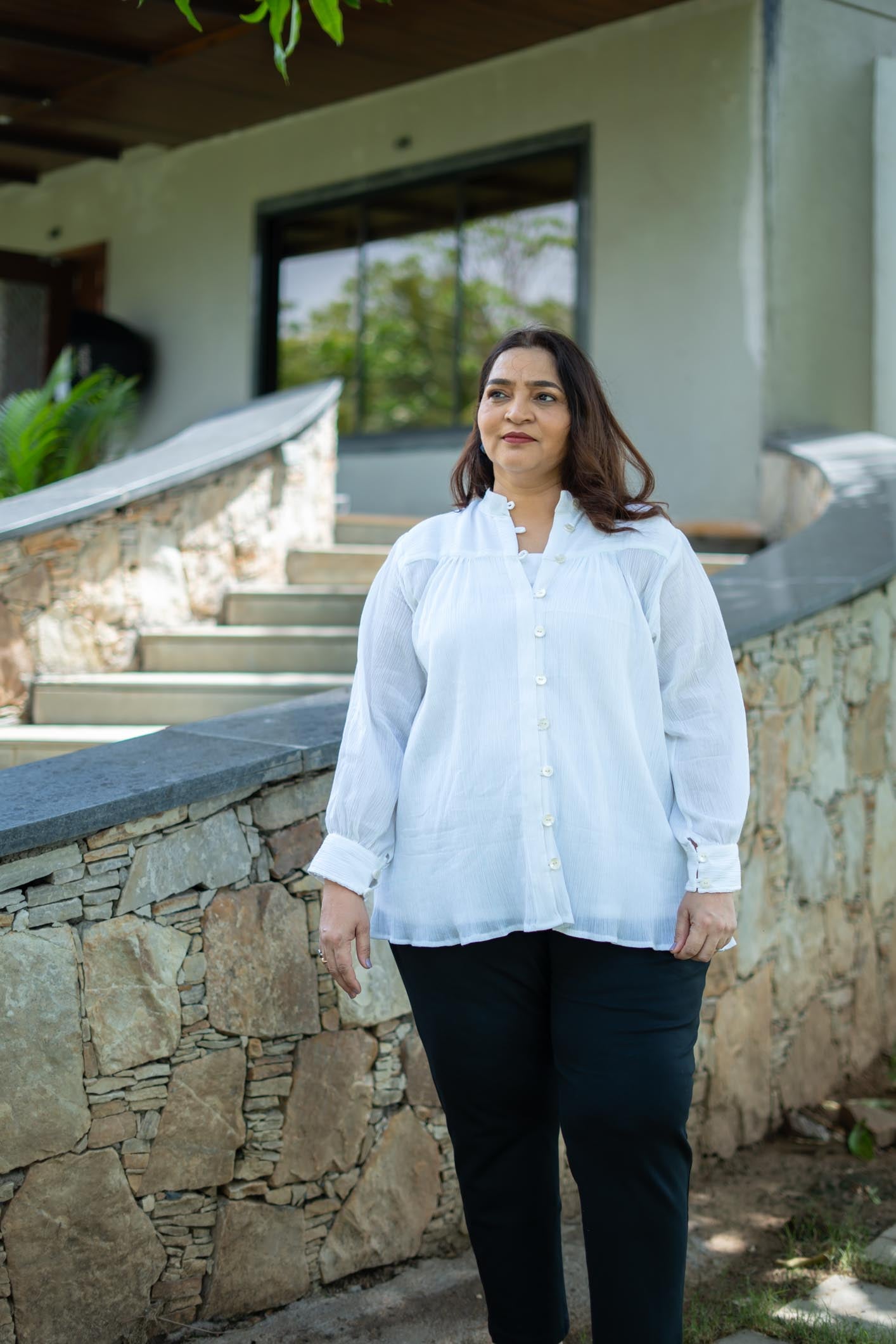 Kaya Button-down Top | white