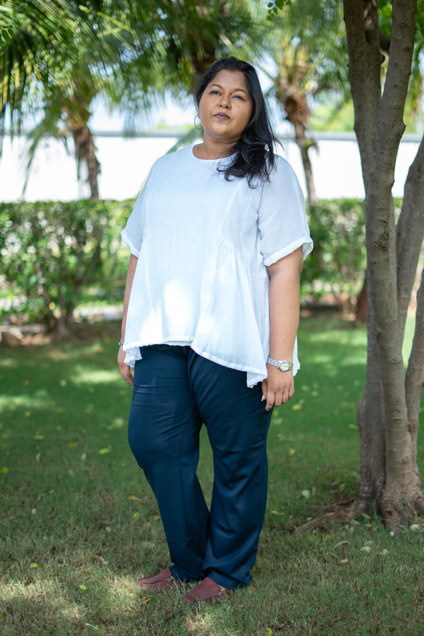 White Cotton Crushed blouse | Cloudstate Top