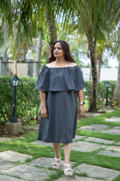 Charcoal Drift Dress