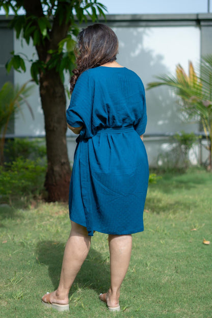 Aira Kaftan Dress Teal Blue 